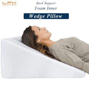 Bed Wedge Pillows Leg Elevation Reading Pillow & Back Support for Back Pain Leg Pain Pregnancy(60x30x50cm)
