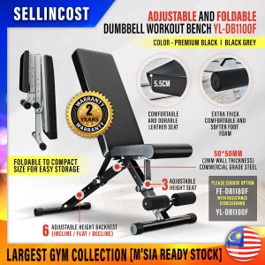 [SALE] SellinCost FitExperte FOLDABLE Sit Up Bench Adjustable Dumbbell Bench Press Situp Flat Bench Durable Weight 350kg Weightlifting Gym Chair Strength Training Equipment Kerusi Exercise 2Y Warranty DB1180F